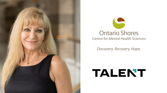 Dawn Barbieri with Talent and Ontario Shores logos